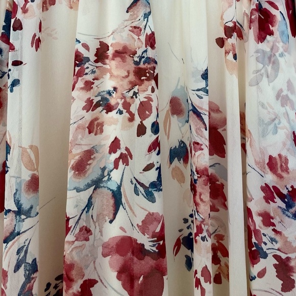 Torrid Midi Chiffon Pleated Dress Size 2x Flowy Sleeveless Floral Easter Casual - Picture 9 of 11